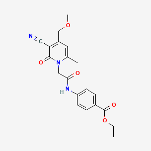 ethyl 4-({[3-cyano-4-(methoxymethyl)-6-methyl-2-oxopyridin-1(2H)-yl]acetyl}amino)benzoate