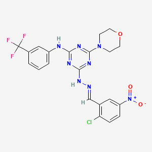 4-[(2E)-2-(2-chloro-5-nitrobenzylidene)hydrazinyl]-6-(morpholin-4-yl)-N-[3-(trifluoromethyl)phenyl]-1,3,5-triazin-2-amine