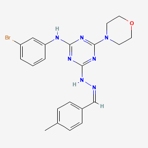 N-(3-bromophenyl)-4-[(2Z)-2-(4-methylbenzylidene)hydrazinyl]-6-(morpholin-4-yl)-1,3,5-triazin-2-amine