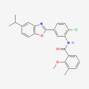 N-{2-chloro-5-[5-(propan-2-yl)-1,3-benzoxazol-2-yl]phenyl}-2-methoxy-3-methylbenzamide