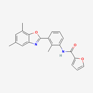 N-[3-(5,7-dimethyl-1,3-benzoxazol-2-yl)-2-methylphenyl]furan-2-carboxamide