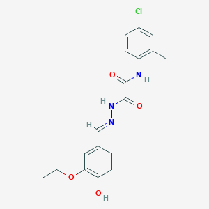 N-(4-chloro-2-methylphenyl)-2-[(2E)-2-(3-ethoxy-4-hydroxybenzylidene)hydrazinyl]-2-oxoacetamide