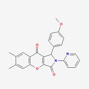 molecular formula C25H20N2O4 B15022408 1-(4-Methoxyphenyl)-6,7-dimethyl-2-(pyridin-2-yl)-1,2-dihydrochromeno[2,3-c]pyrrole-3,9-dione 