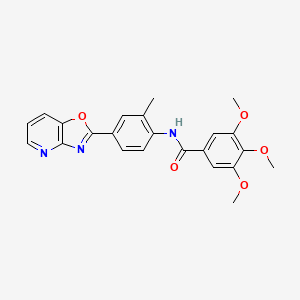 3,4,5-trimethoxy-N-[2-methyl-4-([1,3]oxazolo[4,5-b]pyridin-2-yl)phenyl]benzamide