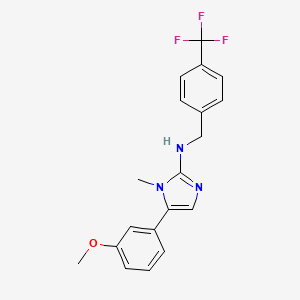 molecular formula C19H18F3N3O B15022430 5-(3-methoxyphenyl)-1-methyl-N-[4-(trifluoromethyl)benzyl]-1H-imidazol-2-amine 