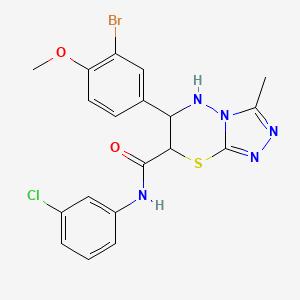 molecular formula C19H17BrClN5O2S B15022433 6-(3-bromo-4-methoxyphenyl)-N-(3-chlorophenyl)-3-methyl-6,7-dihydro-5H-[1,2,4]triazolo[3,4-b][1,3,4]thiadiazine-7-carboxamide 