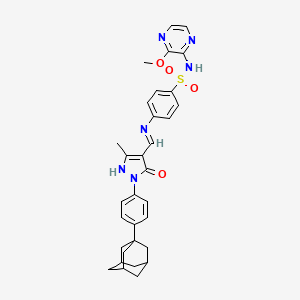 molecular formula C32H34N6O4S B15022446 4-({[(4Z)-1-[4-(Adamantan-1-YL)phenyl]-3-methyl-5-oxo-4,5-dihydro-1H-pyrazol-4-ylidene]methyl}amino)-N-(3-methoxypyrazin-2-YL)benzene-1-sulfonamide 