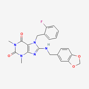 8-(1,3-Benzodioxol-5-ylmethylamino)-7-[(2-fluorophenyl)methyl]-1,3-dimethylpurine-2,6-dione