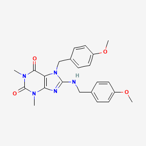 molecular formula C23H25N5O4 B15022502 7-(4-methoxybenzyl)-8-[(4-methoxybenzyl)amino]-1,3-dimethyl-3,7-dihydro-1H-purine-2,6-dione 