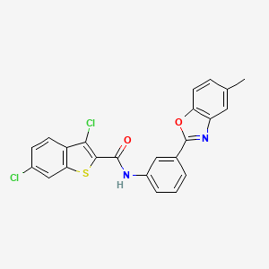 3,6-dichloro-N-[3-(5-methyl-1,3-benzoxazol-2-yl)phenyl]-1-benzothiophene-2-carboxamide