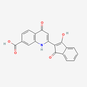 molecular formula C19H11NO5 B15022538 2-(1,3-dioxo-1,3-dihydro-2H-inden-2-ylidene)-4-hydroxy-1,2-dihydroquinoline-7-carboxylic acid 