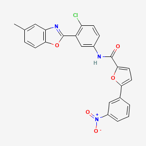 N-[4-chloro-3-(5-methyl-1,3-benzoxazol-2-yl)phenyl]-5-(3-nitrophenyl)furan-2-carboxamide