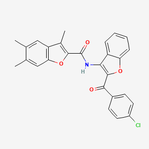 molecular formula C27H20ClNO4 B15022574 N-[2-(4-chlorobenzoyl)-1-benzofuran-3-yl]-3,5,6-trimethyl-1-benzofuran-2-carboxamide 