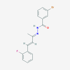 3-bromo-N'-[(2E,3E)-4-(2-fluorophenyl)but-3-en-2-ylidene]benzohydrazide