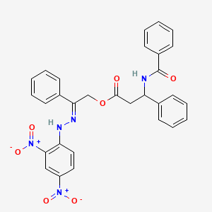 (2E)-2-[2-(2,4-dinitrophenyl)hydrazinylidene]-2-phenylethyl 3-phenyl-3-[(phenylcarbonyl)amino]propanoate