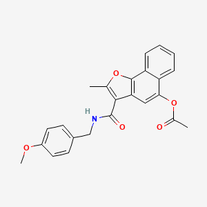 3-[(4-Methoxybenzyl)carbamoyl]-2-methylnaphtho[1,2-b]furan-5-yl acetate