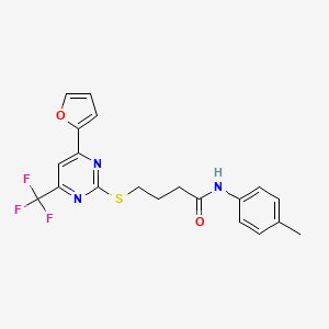 4-{[4-(furan-2-yl)-6-(trifluoromethyl)pyrimidin-2-yl]sulfanyl}-N-(4-methylphenyl)butanamide