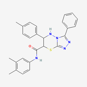 N-(3,4-dimethylphenyl)-6-(4-methylphenyl)-3-phenyl-6,7-dihydro-5H-[1,2,4]triazolo[3,4-b][1,3,4]thiadiazine-7-carboxamide