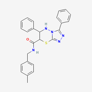 molecular formula C25H23N5OS B15022701 N-(4-methylbenzyl)-3,6-diphenyl-6,7-dihydro-5H-[1,2,4]triazolo[3,4-b][1,3,4]thiadiazine-7-carboxamide 