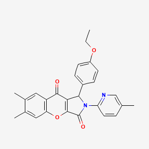 molecular formula C27H24N2O4 B15022702 1-(4-Ethoxyphenyl)-6,7-dimethyl-2-(5-methylpyridin-2-yl)-1,2-dihydrochromeno[2,3-c]pyrrole-3,9-dione 