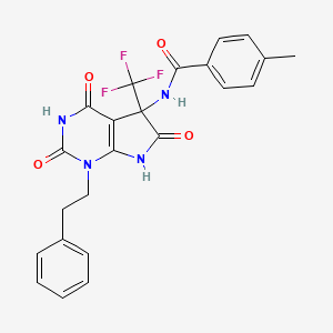 N-[4-hydroxy-2,6-dioxo-1-(2-phenylethyl)-5-(trifluoromethyl)-2,5,6,7-tetrahydro-1H-pyrrolo[2,3-d]pyrimidin-5-yl]-4-methylbenzamide