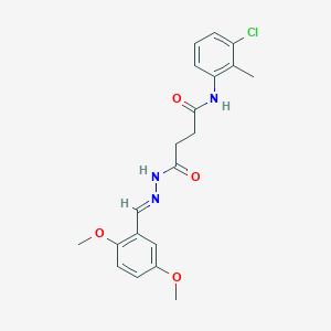 molecular formula C20H22ClN3O4 B15022707 N-(3-Chloro-2-methylphenyl)-3-{N'-[(E)-(2,5-dimethoxyphenyl)methylidene]hydrazinecarbonyl}propanamide 