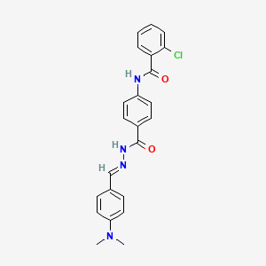 molecular formula C23H21ClN4O2 B15022714 2-chloro-N-[4-({(2E)-2-[4-(dimethylamino)benzylidene]hydrazinyl}carbonyl)phenyl]benzamide 