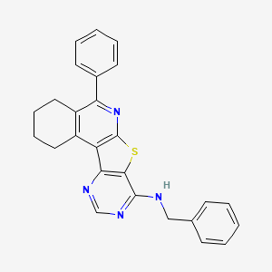 N-benzyl-8-phenyl-11-thia-9,14,16-triazatetracyclo[8.7.0.02,7.012,17]heptadeca-1,7,9,12,14,16-hexaen-13-amine