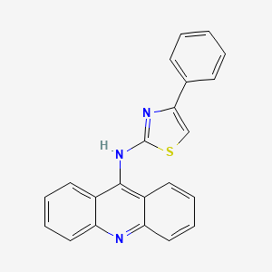 molecular formula C22H15N3S B15022763 9-Acridinamine, N-(4-phenyl-2-thiazolyl)- CAS No. 72307-66-5