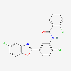 molecular formula C20H11Cl3N2O2 B15022785 2-chloro-N-[2-chloro-5-(5-chloro-1,3-benzoxazol-2-yl)phenyl]benzamide 