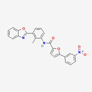 molecular formula C25H17N3O5 B15022802 N-[3-(1,3-benzoxazol-2-yl)-2-methylphenyl]-5-(3-nitrophenyl)furan-2-carboxamide 