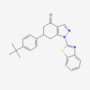 molecular formula C24H23N3OS B15022817 1-(1,3-benzothiazol-2-yl)-6-(4-tert-butylphenyl)-1,5,6,7-tetrahydro-4H-indazol-4-one 