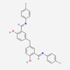 molecular formula C27H20I2N2O2 B15022827 4,4'-methanediylbis(2-{(E)-[(4-iodophenyl)imino]methyl}phenol) 