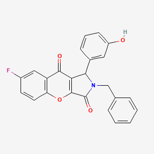 molecular formula C24H16FNO4 B15022873 2-Benzyl-7-fluoro-1-(3-hydroxyphenyl)-1,2-dihydrochromeno[2,3-c]pyrrole-3,9-dione 