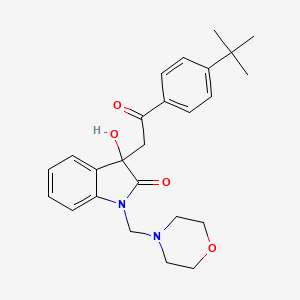 molecular formula C25H30N2O4 B15022882 3-[2-(4-tert-butylphenyl)-2-oxoethyl]-3-hydroxy-1-(morpholin-4-ylmethyl)-1,3-dihydro-2H-indol-2-one 