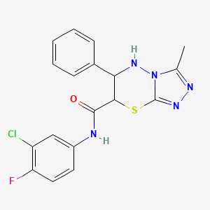 molecular formula C18H15ClFN5OS B15022895 N-(3-chloro-4-fluorophenyl)-3-methyl-6-phenyl-6,7-dihydro-5H-[1,2,4]triazolo[3,4-b][1,3,4]thiadiazine-7-carboxamide 