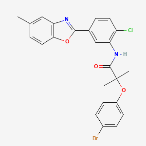 molecular formula C24H20BrClN2O3 B15022940 2-(4-bromophenoxy)-N-[2-chloro-5-(5-methyl-1,3-benzoxazol-2-yl)phenyl]-2-methylpropanamide 