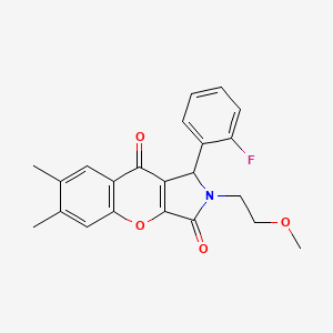 1-(2-Fluorophenyl)-2-(2-methoxyethyl)-6,7-dimethyl-1,2-dihydrochromeno[2,3-c]pyrrole-3,9-dione