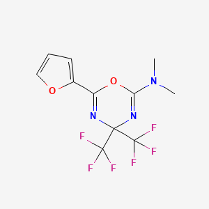 6-(furan-2-yl)-N,N-dimethyl-4,4-bis(trifluoromethyl)-4H-1,3,5-oxadiazin-2-amine