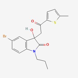 molecular formula C18H18BrNO3S B15022999 5-bromo-3-hydroxy-3-[2-(5-methylthiophen-2-yl)-2-oxoethyl]-1-propyl-1,3-dihydro-2H-indol-2-one 