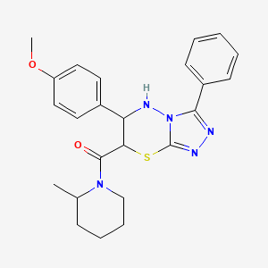 [6-(4-methoxyphenyl)-3-phenyl-6,7-dihydro-5H-[1,2,4]triazolo[3,4-b][1,3,4]thiadiazin-7-yl](2-methylpiperidin-1-yl)methanone