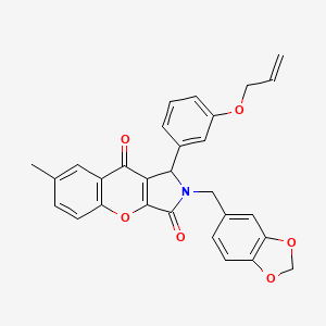 2-(1,3-Benzodioxol-5-ylmethyl)-7-methyl-1-[3-(prop-2-en-1-yloxy)phenyl]-1,2-dihydrochromeno[2,3-c]pyrrole-3,9-dione