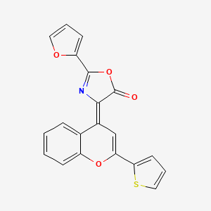 molecular formula C20H11NO4S B15023016 (4Z)-2-(furan-2-yl)-4-[2-(thiophen-2-yl)-4H-chromen-4-ylidene]-1,3-oxazol-5(4H)-one 