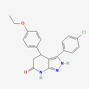 molecular formula C20H18ClN3O2 B15023020 3-(4-chlorophenyl)-4-(4-ethoxyphenyl)-1,4,5,7-tetrahydro-6H-pyrazolo[3,4-b]pyridin-6-one 