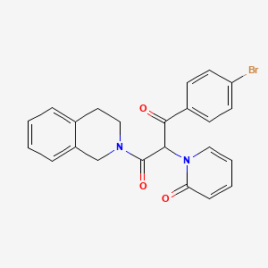 1-(4-bromophenyl)-3-(3,4-dihydroisoquinolin-2(1H)-yl)-2-(2-oxopyridin-1(2H)-yl)propane-1,3-dione