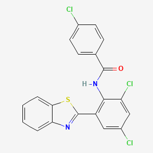 molecular formula C20H11Cl3N2OS B15023055 N-[2-(1,3-benzothiazol-2-yl)-4,6-dichlorophenyl]-4-chlorobenzamide 