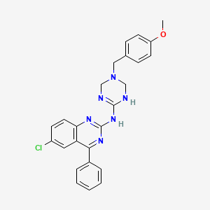 6-chloro-N-[5-(4-methoxybenzyl)-1,4,5,6-tetrahydro-1,3,5-triazin-2-yl]-4-phenylquinazolin-2-amine