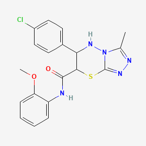 molecular formula C19H18ClN5O2S B15023071 6-(4-chlorophenyl)-N-(2-methoxyphenyl)-3-methyl-6,7-dihydro-5H-[1,2,4]triazolo[3,4-b][1,3,4]thiadiazine-7-carboxamide 