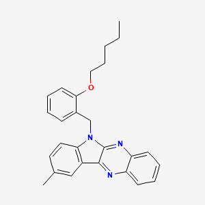 molecular formula C27H27N3O B15023099 9-methyl-6-[2-(pentyloxy)benzyl]-6H-indolo[2,3-b]quinoxaline 