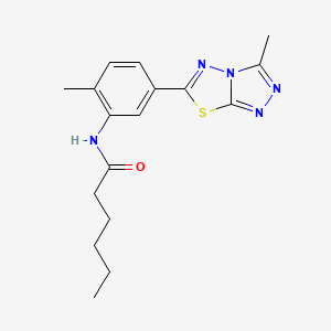 N-[2-methyl-5-(3-methyl[1,2,4]triazolo[3,4-b][1,3,4]thiadiazol-6-yl)phenyl]hexanamide